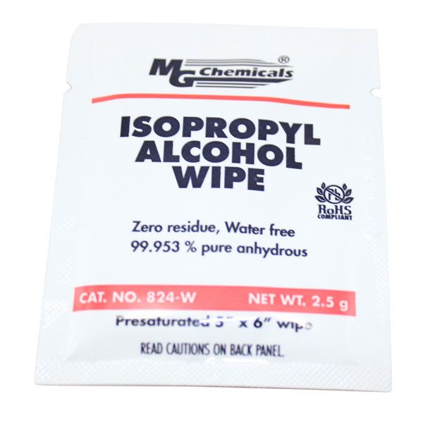 Isopropyl top alcohol wipe