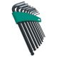 Sidchrome Long Arm Ball Point Imperial Hex Key Set, 9 Pce